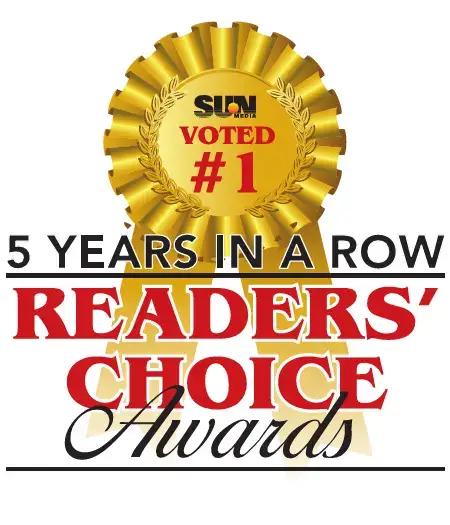 Minnesota Hospice Sun Media Readers' Choice Award badge, voted #1 for 5 years in a row