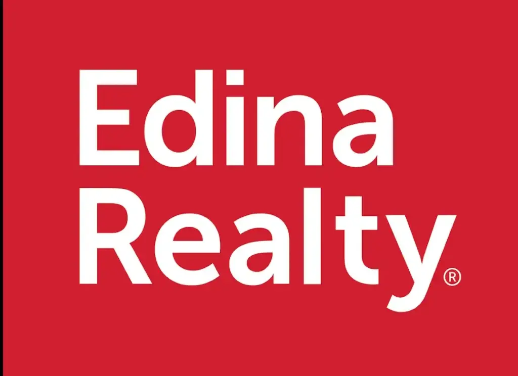 Edina Realty logo in white text on a red background representing the Minnesota-based real estate company.
